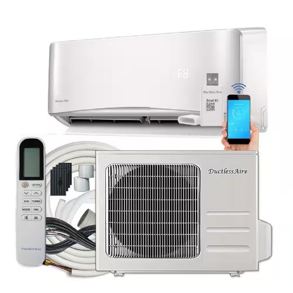 DuctlessAire 19 SEER 12,000 BTU 1 Ton Ductless Mini Split Air Conditioner with Heat Pump Variable Speed Inverter - 220V/60Hz