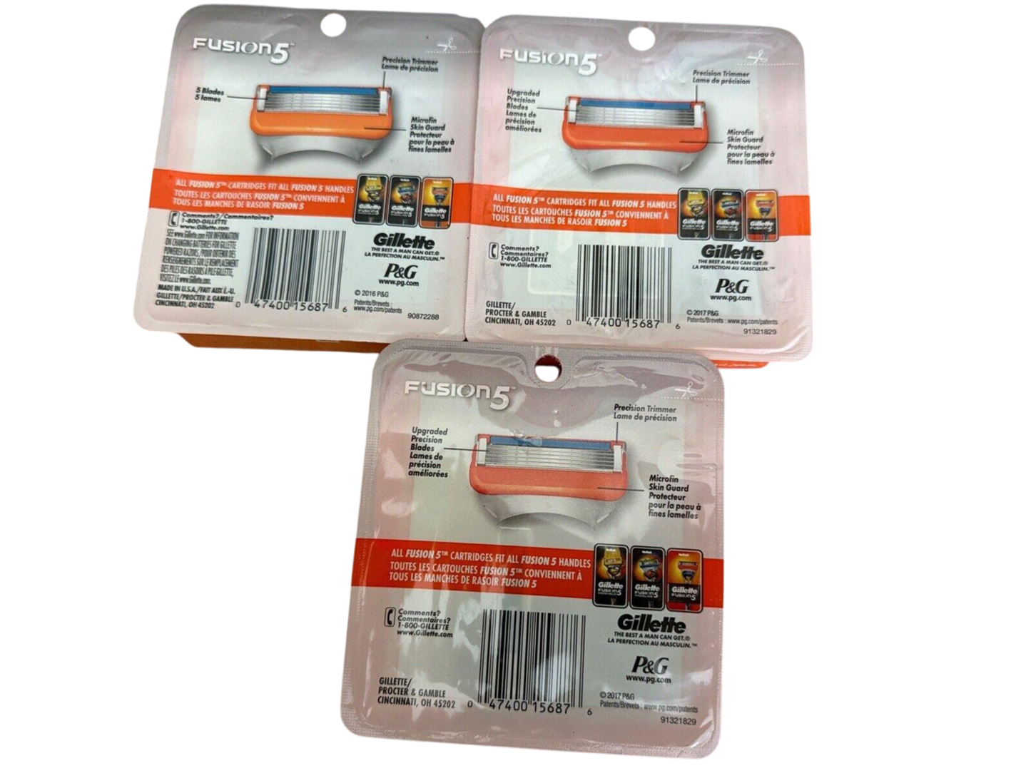 3 Packs Of Gillette Fusion5 Razor Blades (3 X Packs of 4 Cartridges) Total 12