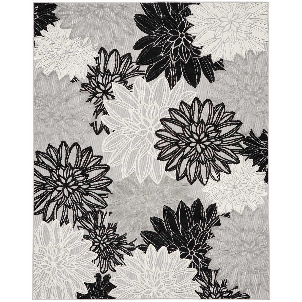 Veranda Indoor/Outdoor Rug Collection, Bloom Gray Rug Size: 7 ft. 10 in. x 9 ft. 10 in.