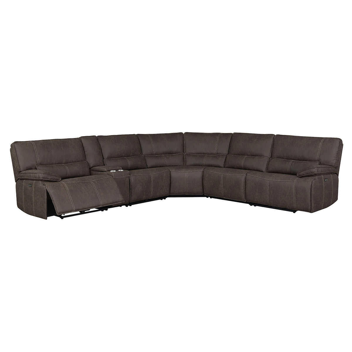 Brower Fabric Power Reclining Sectional with Power Headrest