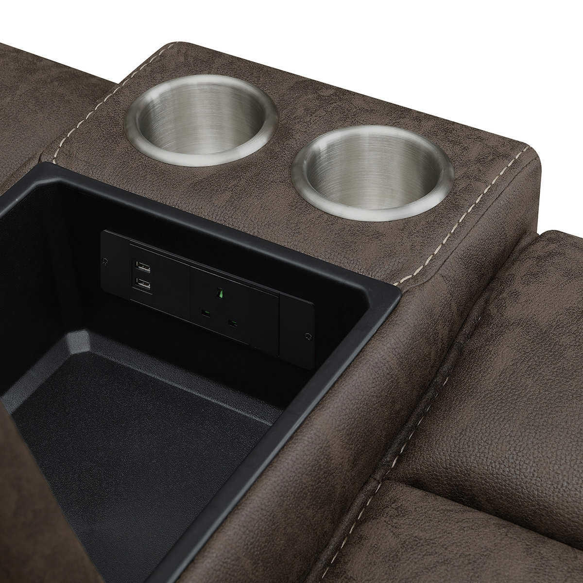 Brower Fabric Power Reclining Sectional with Power Headrest