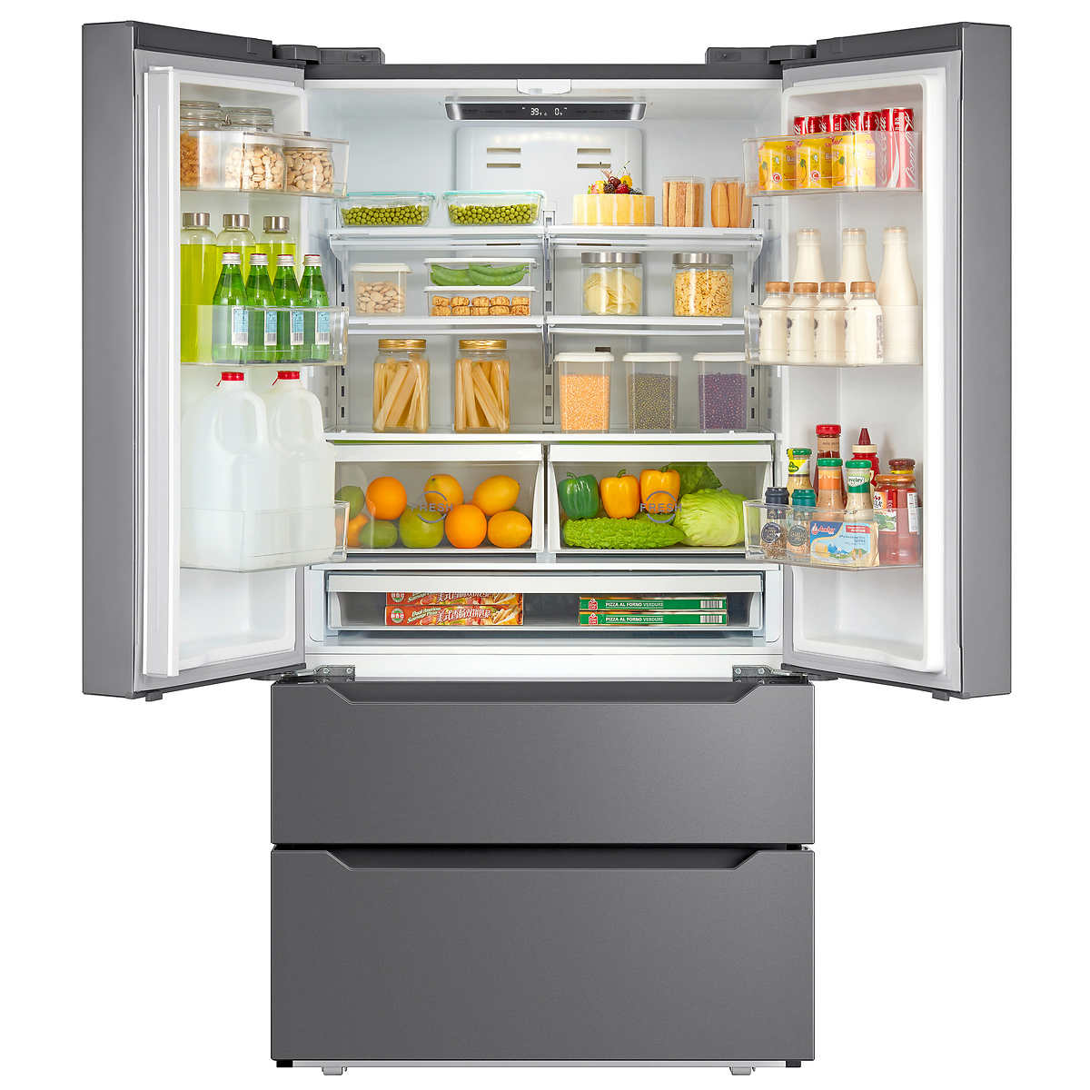 Midea 22.5 cu. ft. French 4-Door Refrigerator in Stainless Steel