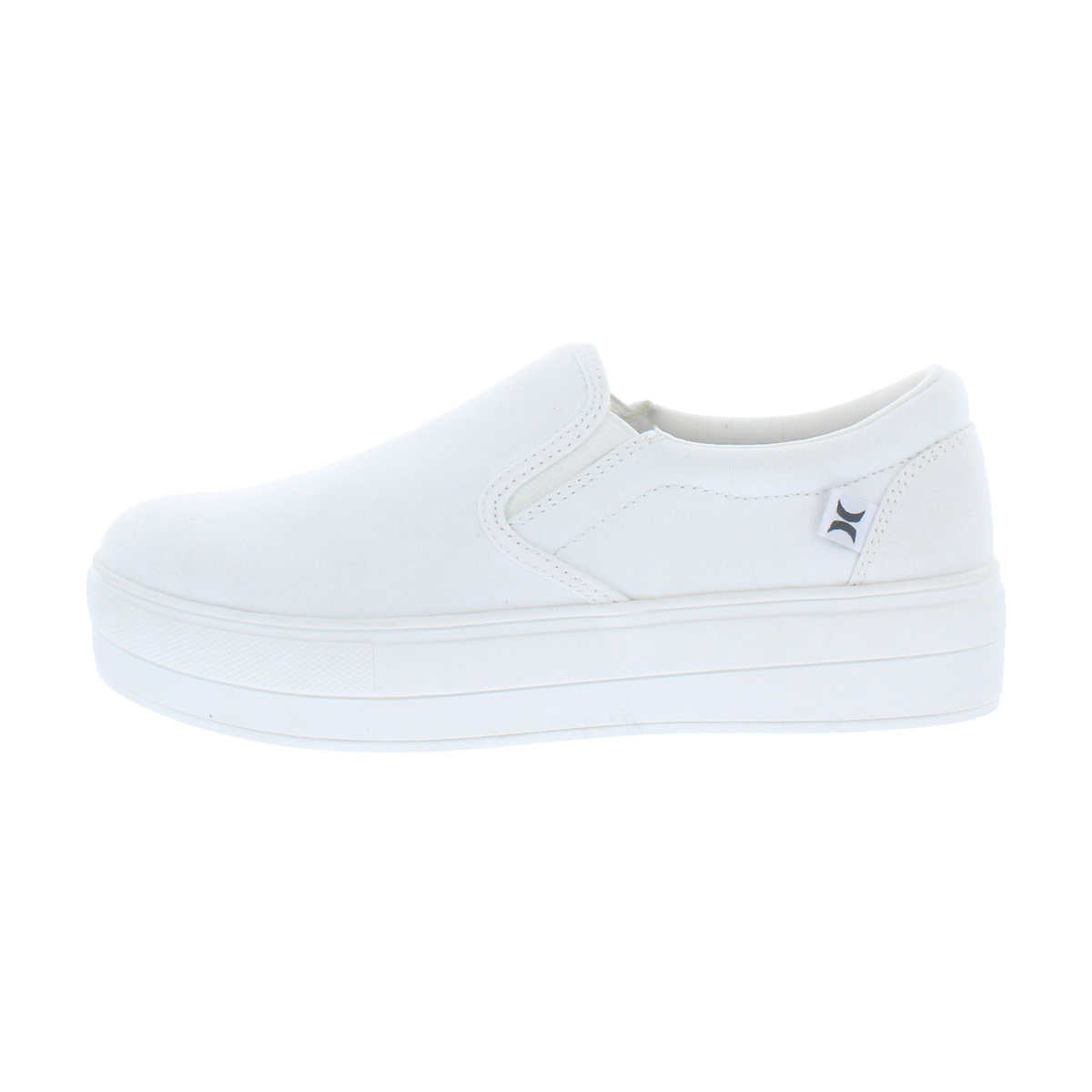 HURLEY Women's BACONA White Canvas Slip On Platform Sneakers