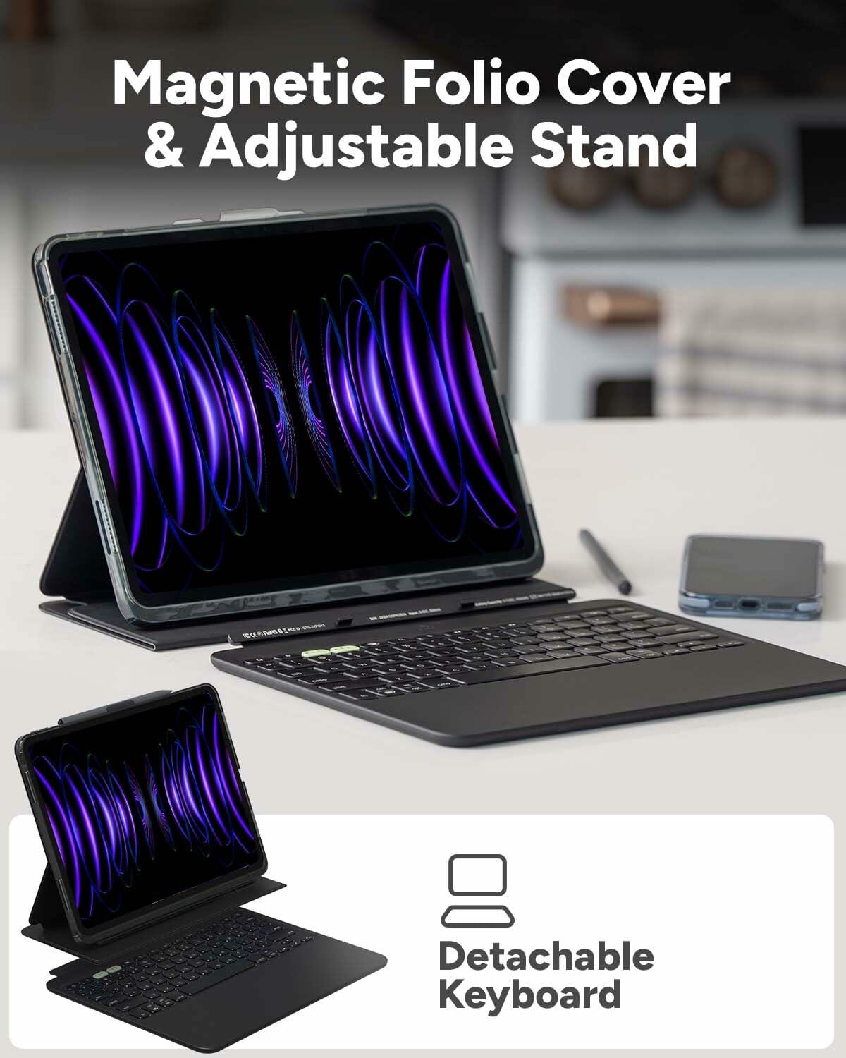 ZAGG Pro Keys 2 iPad Pro 11 (M4) 2024 Keyboard Case - Wireless Keyboard & Detachable Folio Case, Laptop-Style Keys, Multi-Pairing Bluetooth, 6.6 ft Drop Protection, NOT Compatible w iPad Pro Gen 1-4