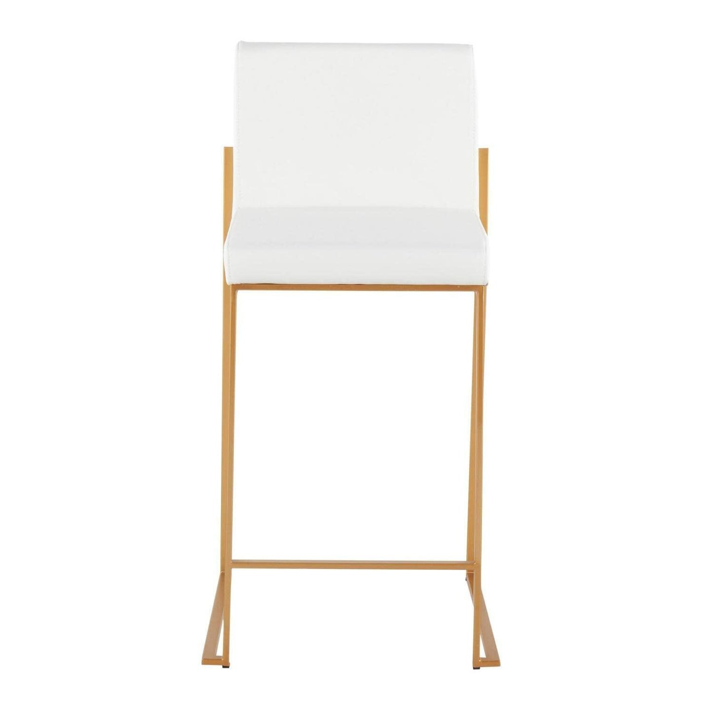 LumiSource Fuji High Back Counter Stools for Kitchen Counter in Gold Metal, Counter Height Chairs, Bar Stools Set of 2, Counter Height Chairs, Bar Stools for Kitchen Island