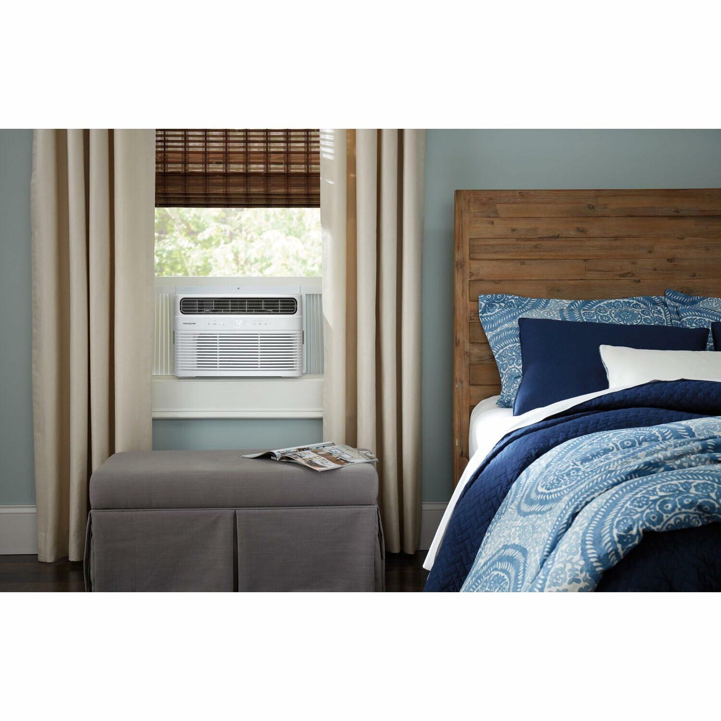 Frigidaire 8,000 BTU Window Air Conditioner & Dehumidifier, 115V, Cools up to 350 Sq. Ft. for Apartment, Dorm Room & Small/Medium Rooms, with Remote Control, Programmable Timer, and Sleep Mode, White