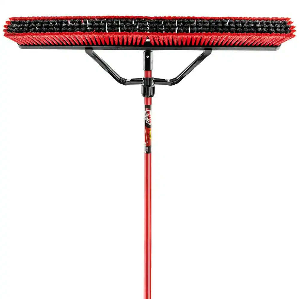 36 In. High Power Multi-Surface Push Broom with Brace and 60 In Steel Handle