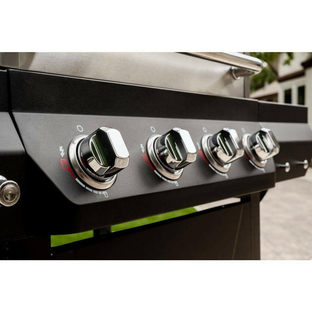 Nexgrill 4-Burner Propane Gas Grill in Black with Stainless Steel Main Lid720-0925PG