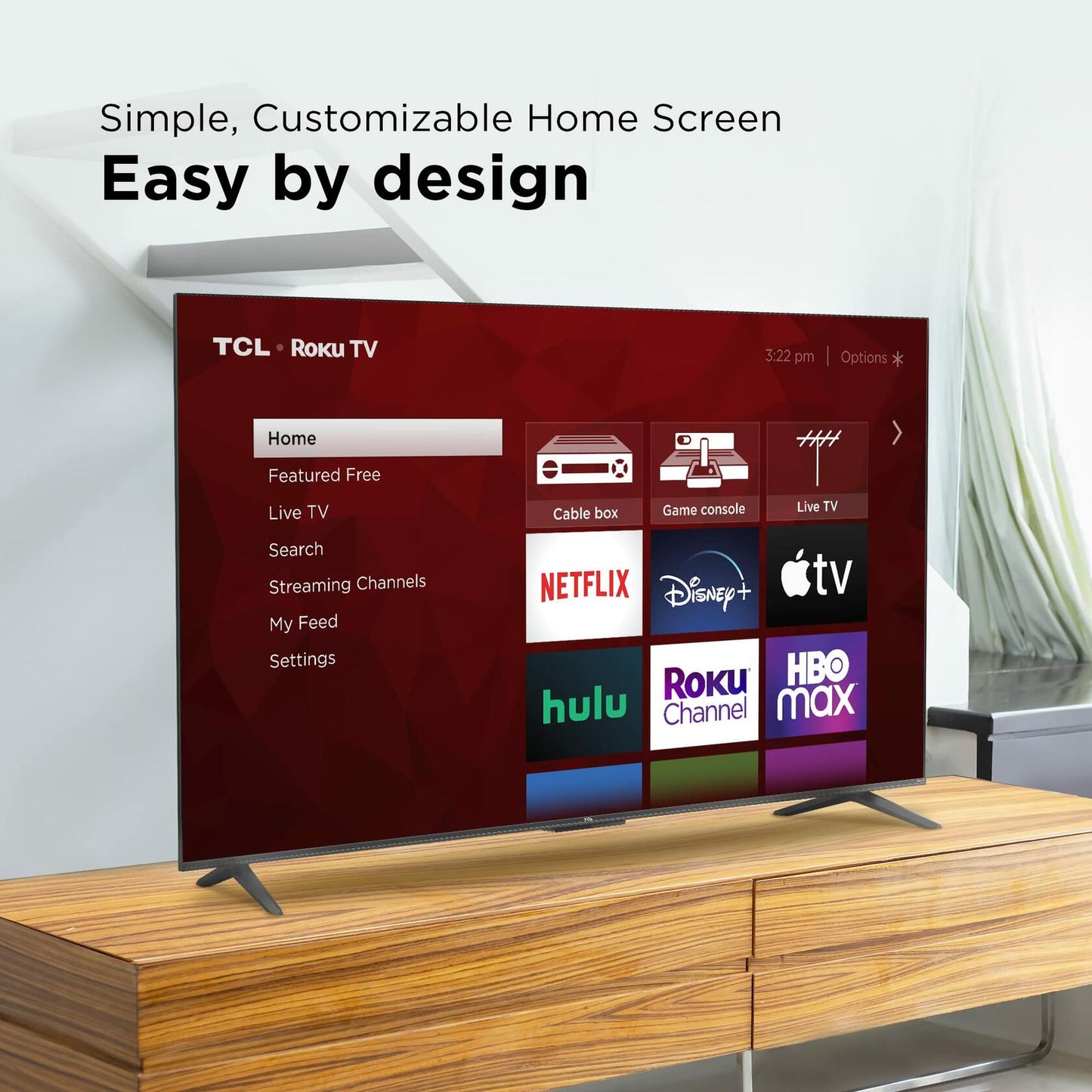 TCL 43" Class 4-Series 4K UHD HDR Smart Roku TV – 43S455, Black