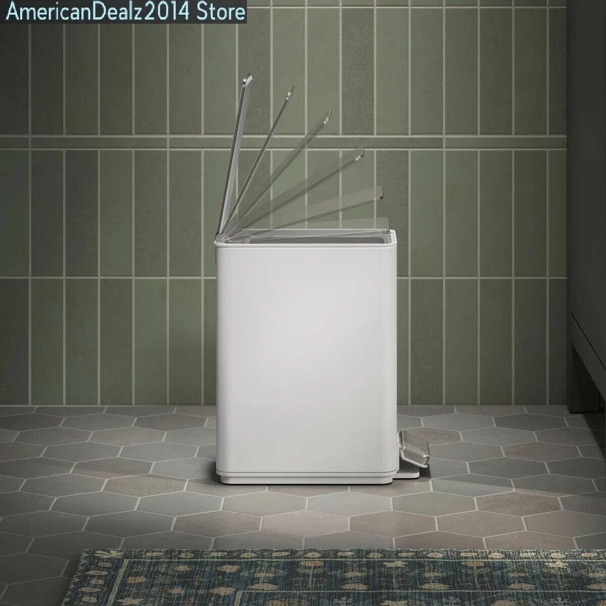 Kohler 6L Step Trash Bin, 2-pack, Stainless Steel, White