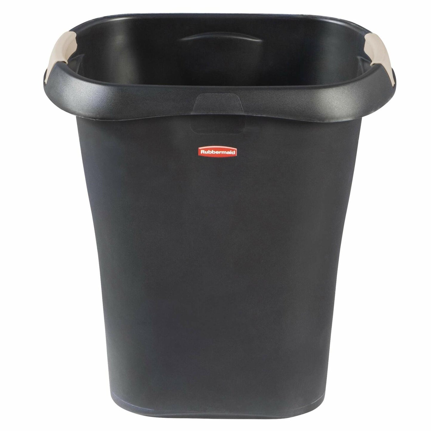 Rubbermaid Open Waste Basket, 32-Court/8-Gallon, Black, Garbage Container Bin for Kids/Adults, Fits under Desk for Kitchen/Home/Office/Bathroom/Dorm