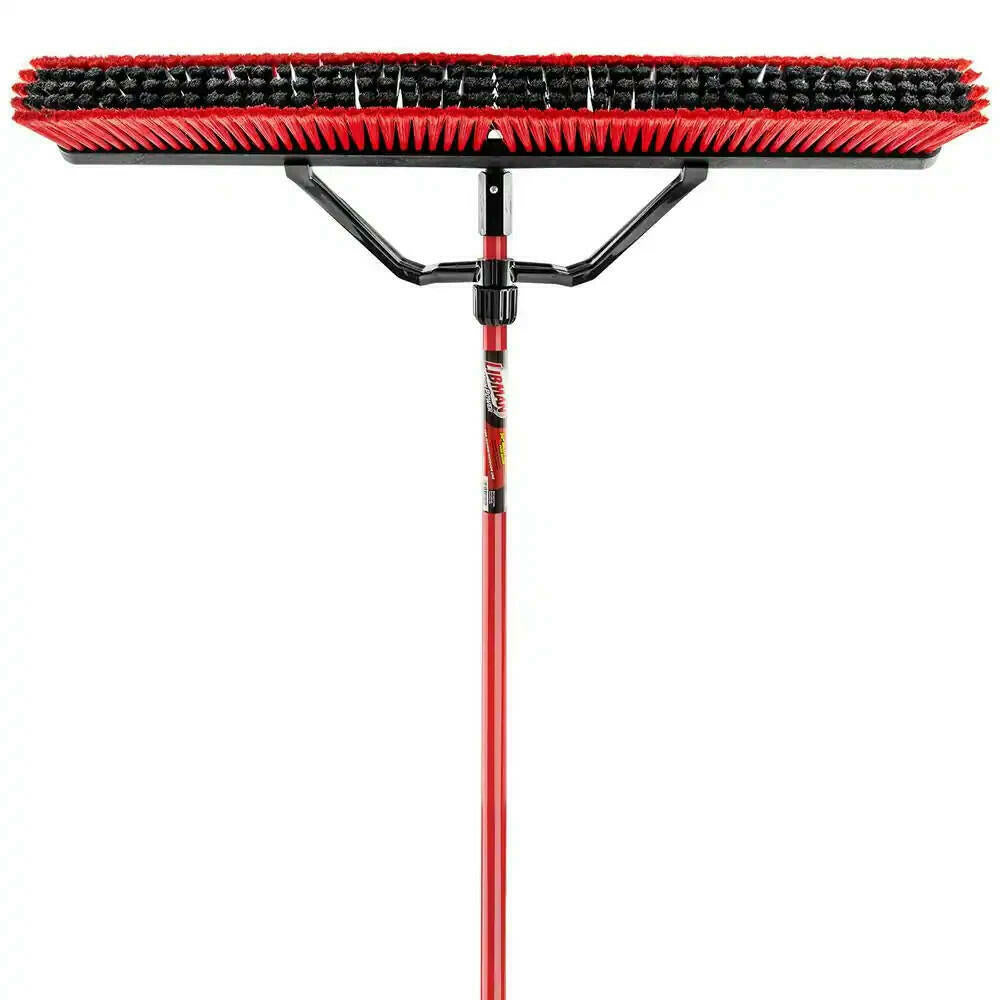 36 In. High Power Multi-Surface Push Broom with Brace and 60 In Steel Handle