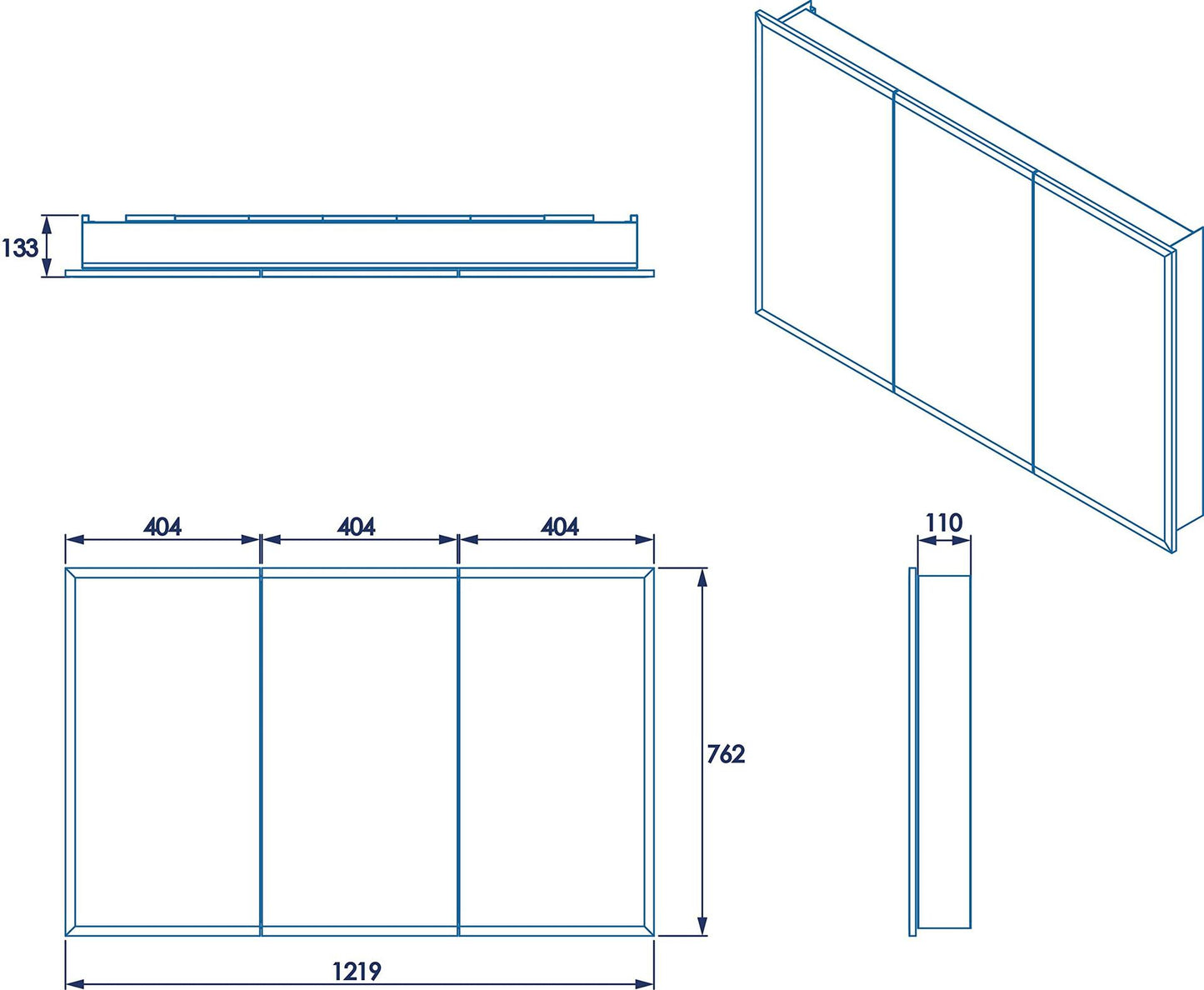 Croydex Burwell White Steel Bathroom Storage Vanity Mirror Medicine Cabinet with Easy to Fit Hang N Lock Bracket, Recessed or Surface Mount Medicine Cabinet Organizer, 48W x 30H, Storage Cabinet