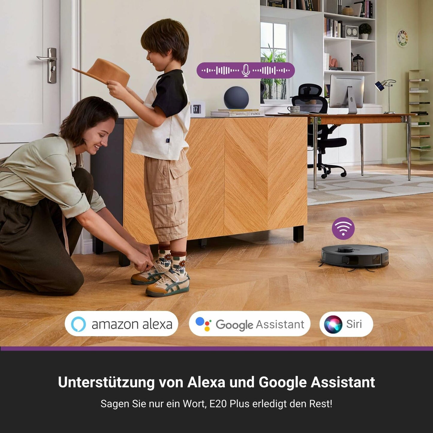 Eureka E20 Plus Robot Vacuum and Mop Combo, Robot Vacuum Cleaner with Bagless Self Emptying Station, 45-Day Capacity 8000Pa Suction and Anti Hair-Tangling Brush App Control LiDAR Navigation