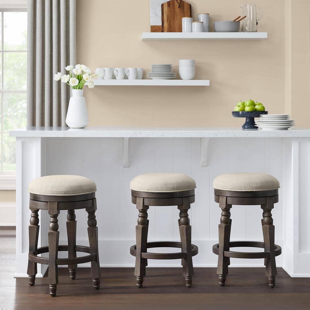 Hillburn Smoke Brown Backless Swivel Counter Stool