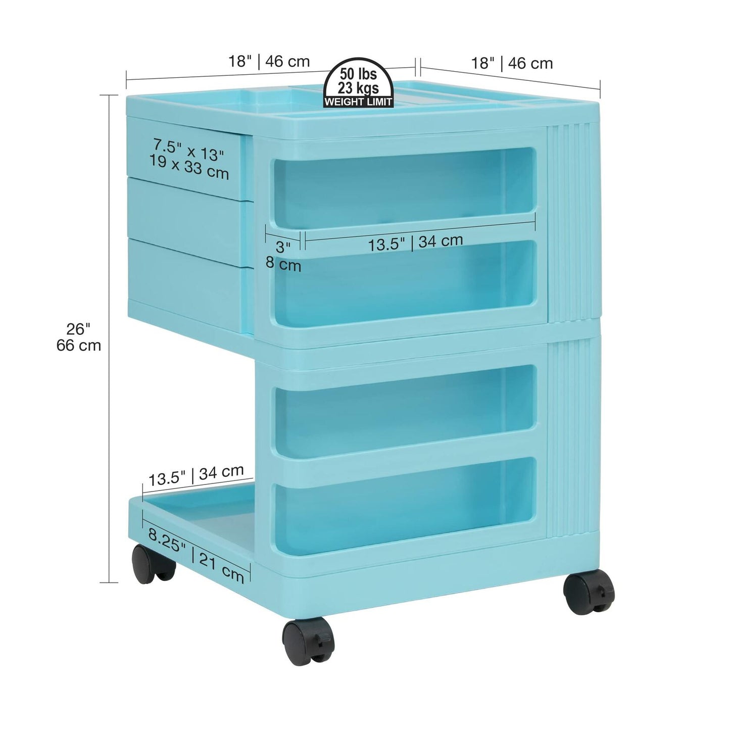 Kubx Pro Mobile Rotating 4-Sided Storage Organizer with Multiple Compartments