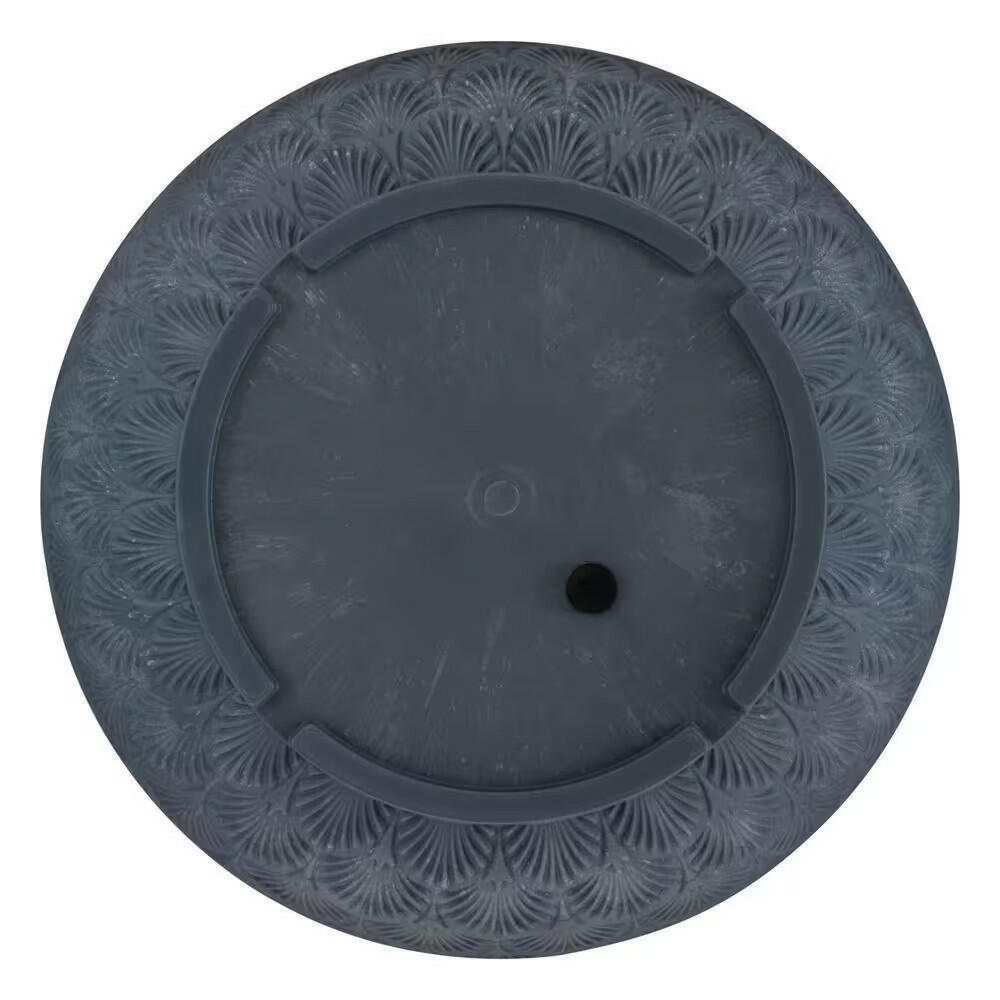 Vigoro Aviva Large Navy Blue Fiberglass Recycled Round Planter with Drainage Holes (16 in. L x 16 in. W x 14 in. H)