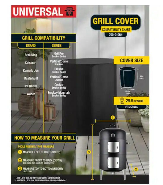Dome Smoker Grill Cover