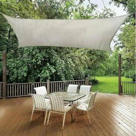 Vigoro 8 ft. x 12 ft. Almond Rectangle Shade Sail