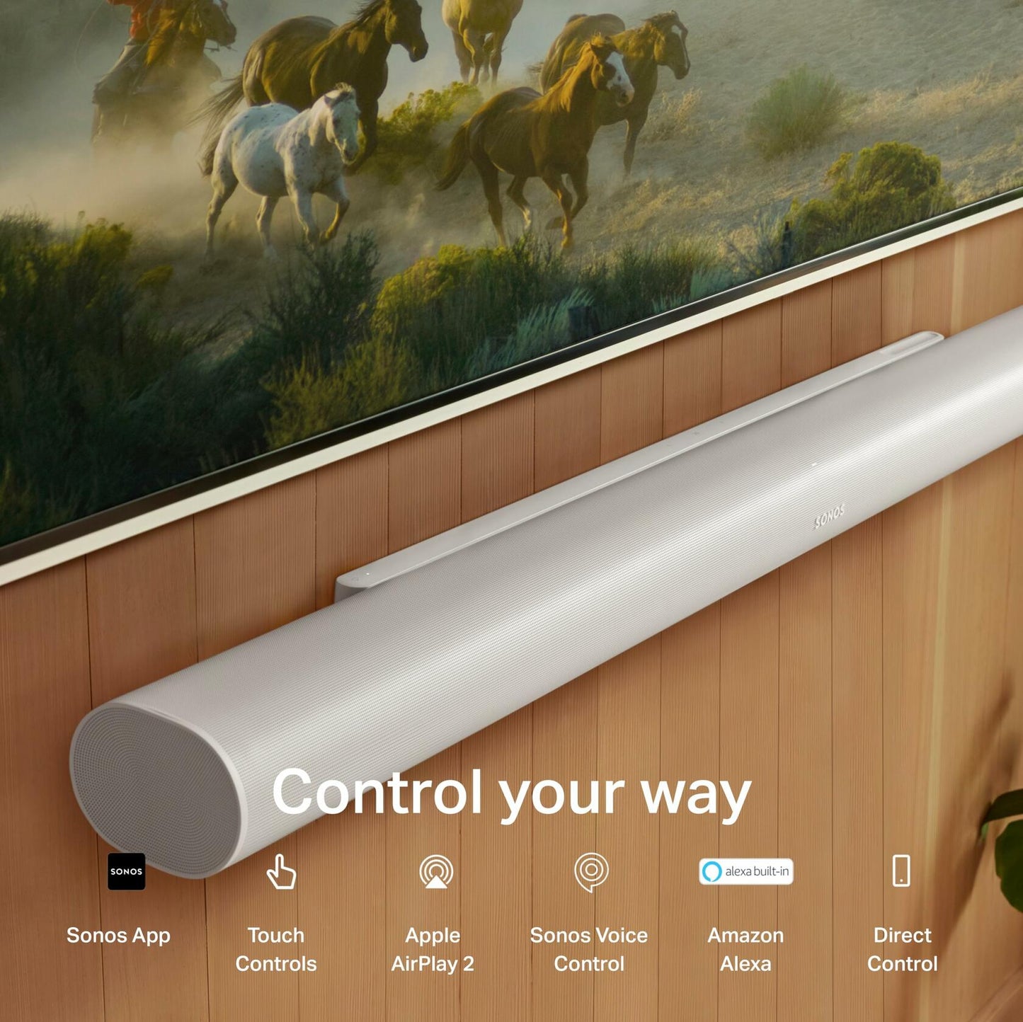 Sonos Arc Ultra Soundbar with Dolby Atmos and Voice Control - 9.1.4 Surround Sound for TV and Music - White