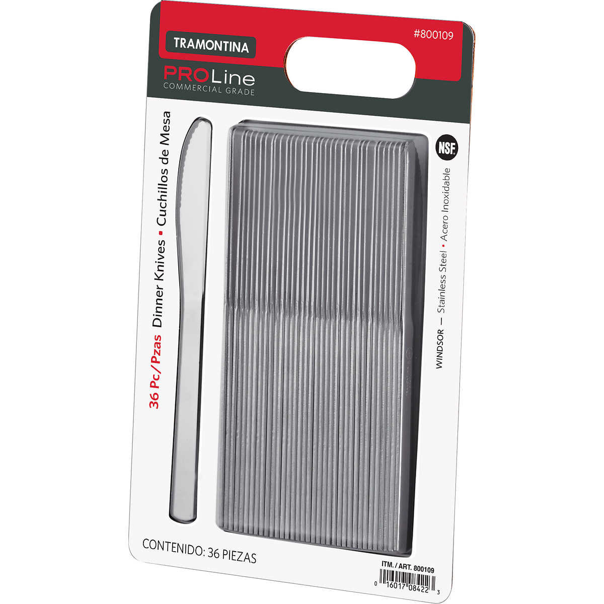 Tramontina ProLine Windsor Dinner Knife, Stainless Steel, 36 ct