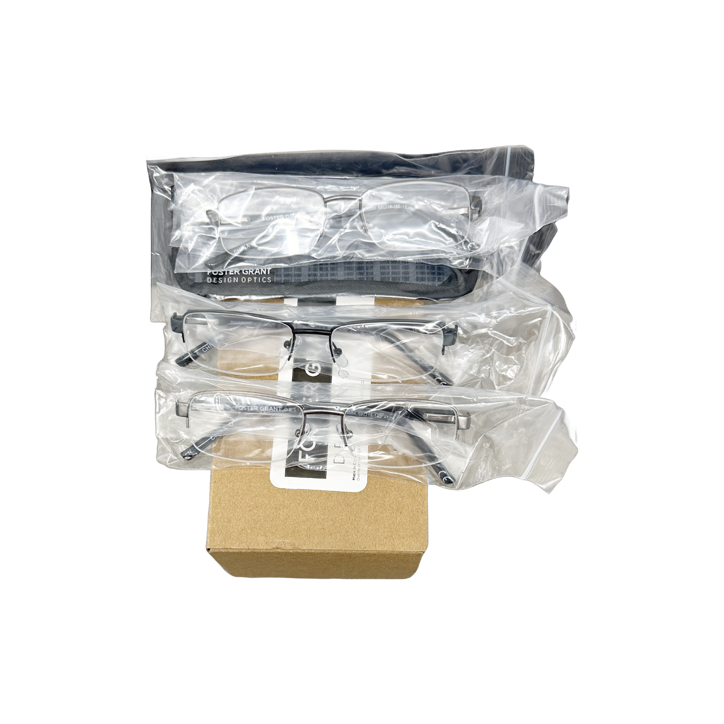 Design Optics by Foster Grant Kyne Full Metal Square Reading Glasses, 3-pack +1.25 MENS