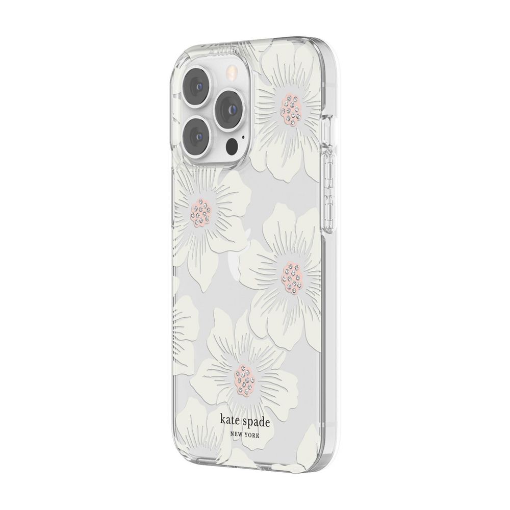 kate spade new york iPhone 13 Pro Case, Compatible with Wireless Charging - Hollyhock Floral