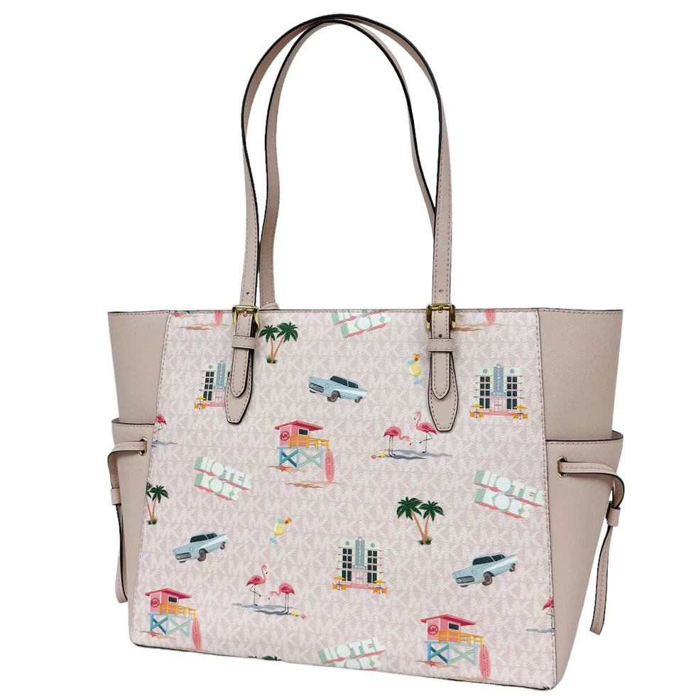 Michael Kors Gilly Large Drawstring Tote Light Powder Blush Pink MK Miami