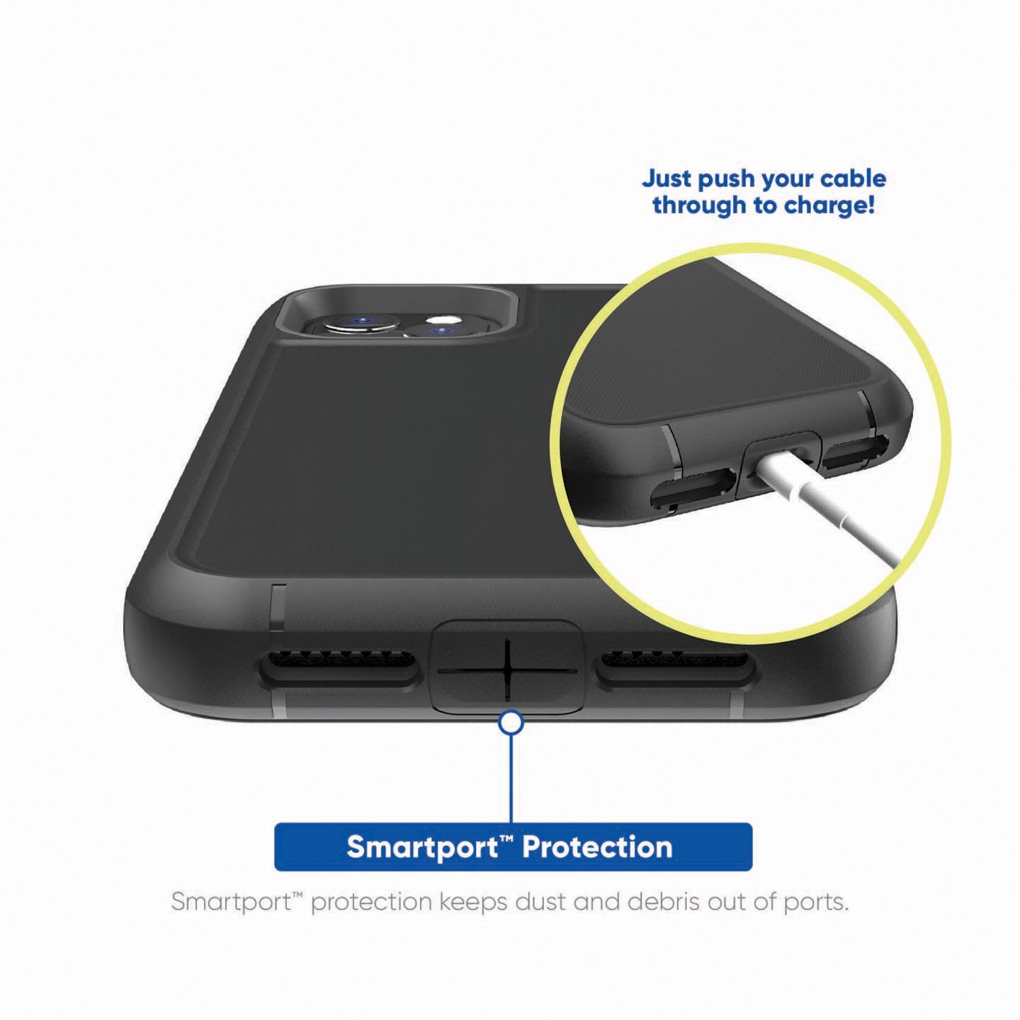 onn. Rugged Phone Case with Built-In Microbial Protection for iPhone 11 Pro Max - Black