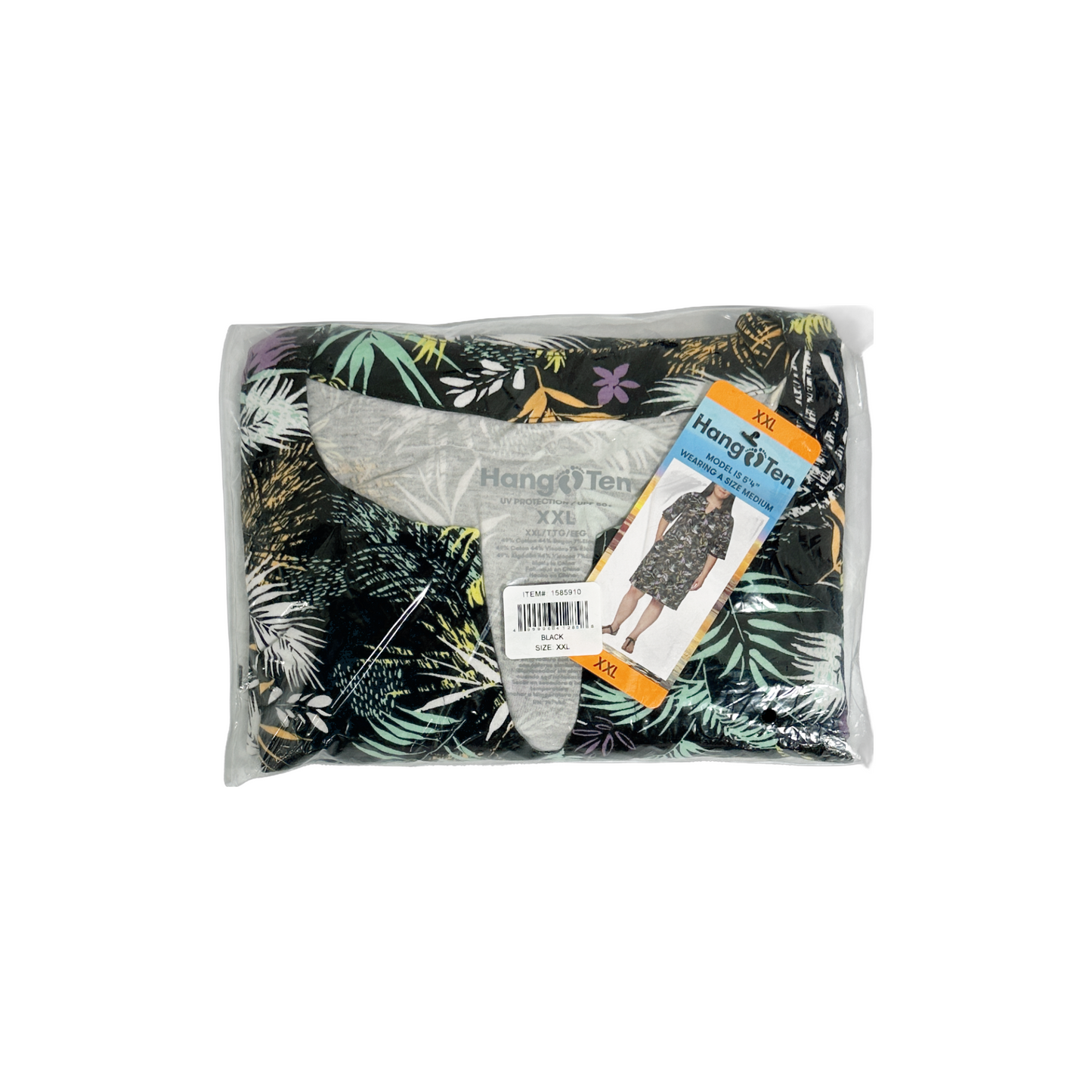 Hang Ten Ladies' UPF 50+ Sun Dress, Black Floral