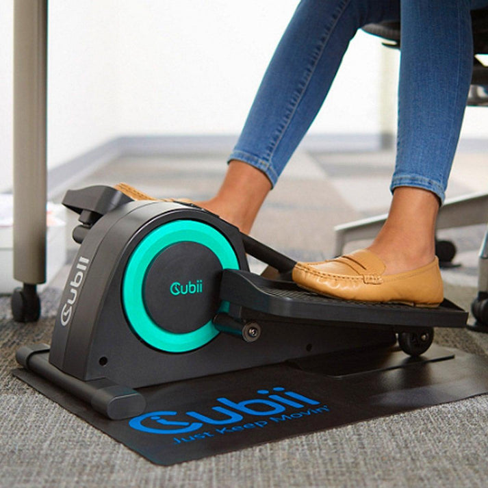 Cubii Jr. Seated Elliptical with Built-in Display Monitor and Mat ...