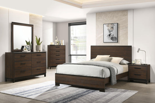 Edmonton Bedroom Set Rustic Tobacco And Dark Bronze (Queen 5 PC Set)