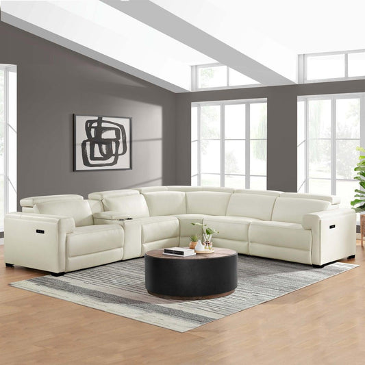 Turner Leather Power Reclining Sectional with Power Headrests