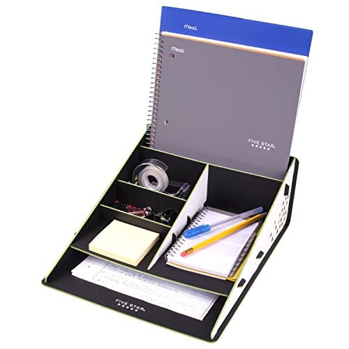 Five Star 2 Pocket Folder, Customizable Cover, Folder with Pockets, Fits 3 Ring Binder, Plastic, Black, Red, Green, Blue, 4 Pack (38098)