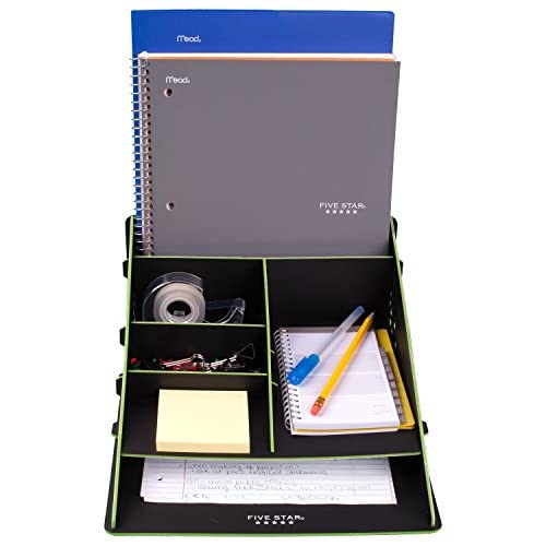 Five Star 2 Pocket Folder, Customizable Cover, Folder with Pockets, Fits 3 Ring Binder, Plastic, Black, Red, Green, Blue, 4 Pack (38098)