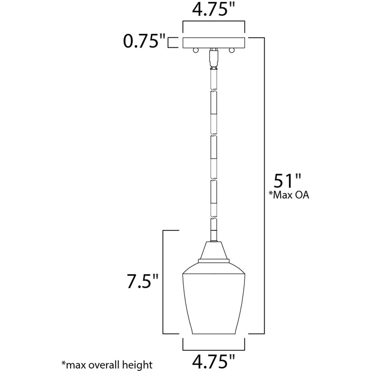 Maxim Goblet - 6W 1 LED Mini Pendant-7.5 Inches Tall and 4.75 Inches Wide-Satin Nickel Finish