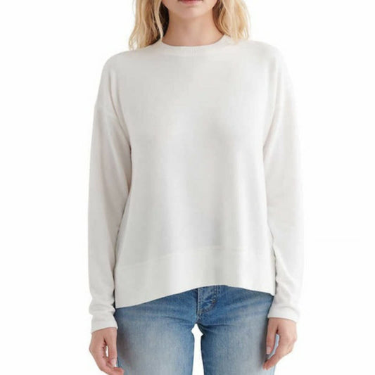 Lucky Brand Womens Soft Cloud Jersey Wrinkle Free Sweatshirt Top Cream L