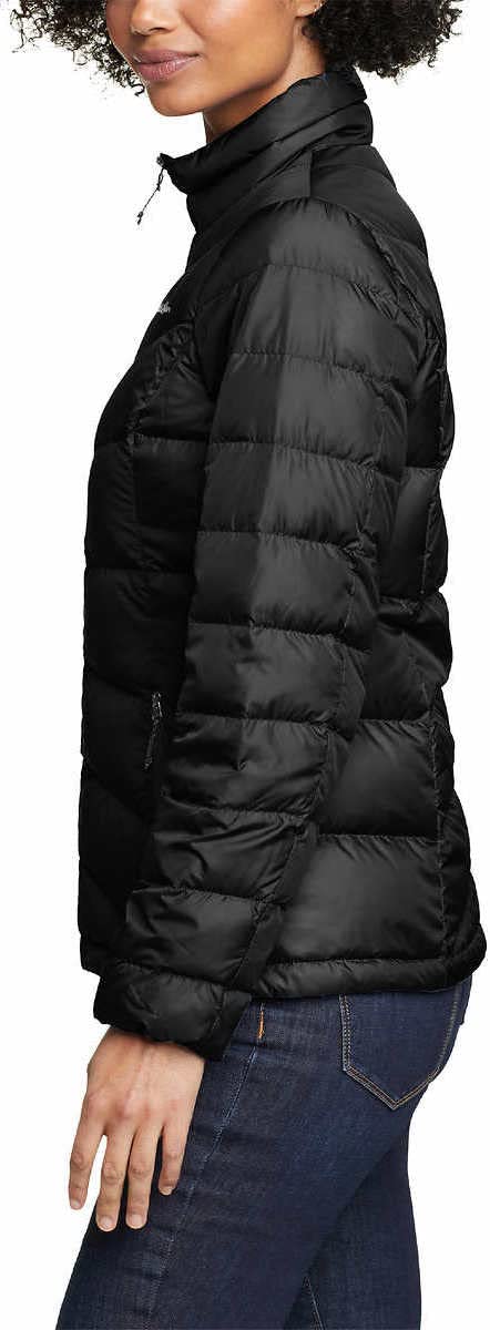 Eddie Bauer Womens Midweight Chevron Quilt Down Jacket (Black, XX-Large)