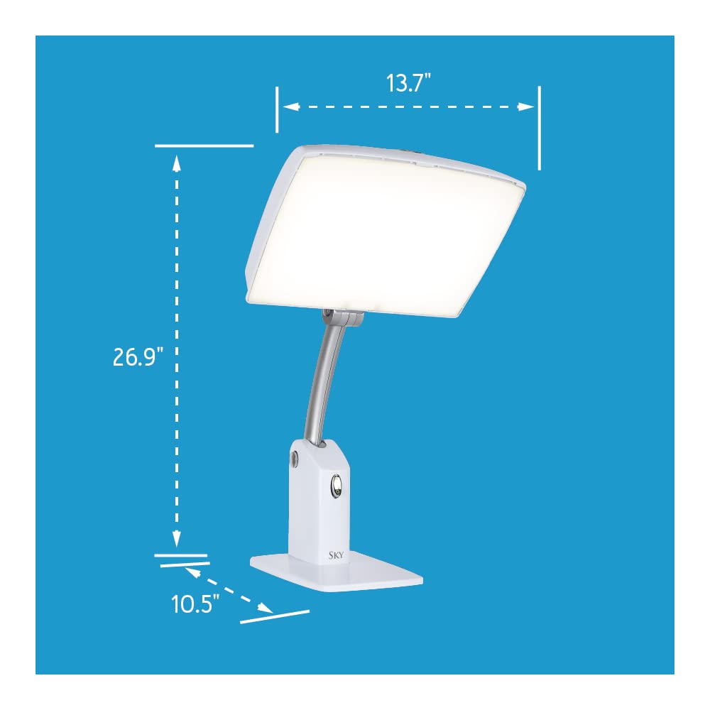 Carex Day-Light Sky Bright Light Therapy Lamp - 10,000 LUX Light Therapy Lamp at 12 Inches, Sunlight Lamp, Daylight Lamp, Therapy Light for Low Energy Levels, White