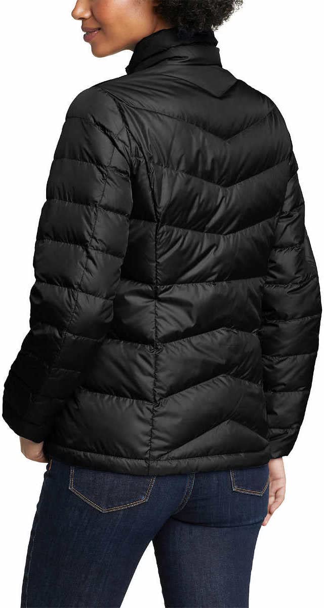 Eddie Bauer Womens Midweight Chevron Quilt Down Jacket (Black, XX-Large)