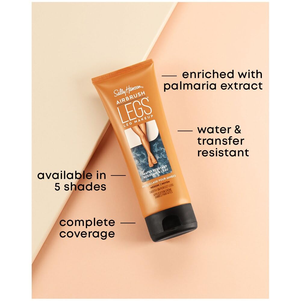 Sally Hansen Airbrush Legs Leg Makeup Lotion | Easy Application, Flawless-Looking Legs, Water-Resistant, Transfer-Proof | Light | Subtle Sun-Kissed Finish