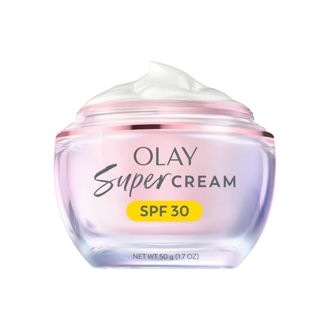 Olay Super Cream with Sunscreen SPF 30, Ultra Lightweight Face Moisturizer Scope, 1.7 oz
