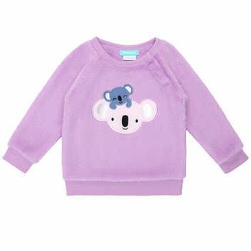 Baby Girls 4Pc Plush Top with Long Sleeve Bodysuit and Pants Set 6M Koala Bears