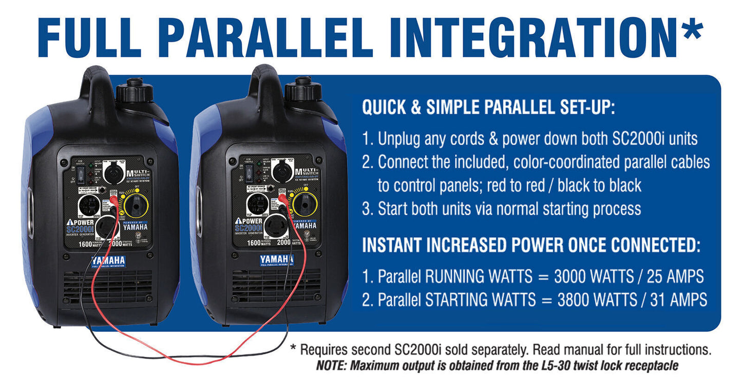 A-IPower 1600W Running / 2000W Peak Yamaha Powered Gas Inverter Generator