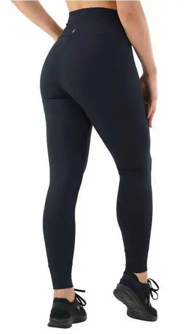 Spyder Women's Performance High Rise Drawstring Legging Tight with Pockets,  Black, XL