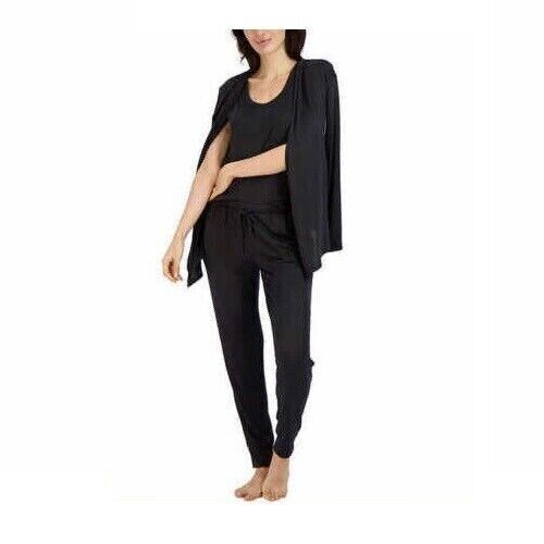 Live2Lounge Women's Pajama Set - 4 Piece Wrap Cardigan, T-Shirt, Tank Top, and Jogger Pants