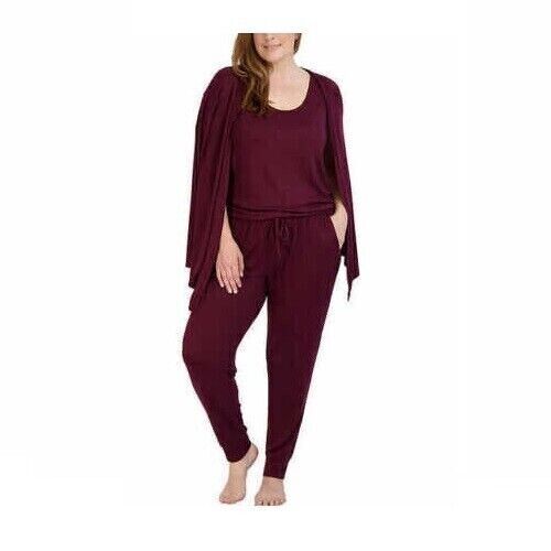 Live2Lounge Women's Pajama Set - 4 Piece Wrap Cardigan, T-Shirt, Tank Top, and Jogger Pants