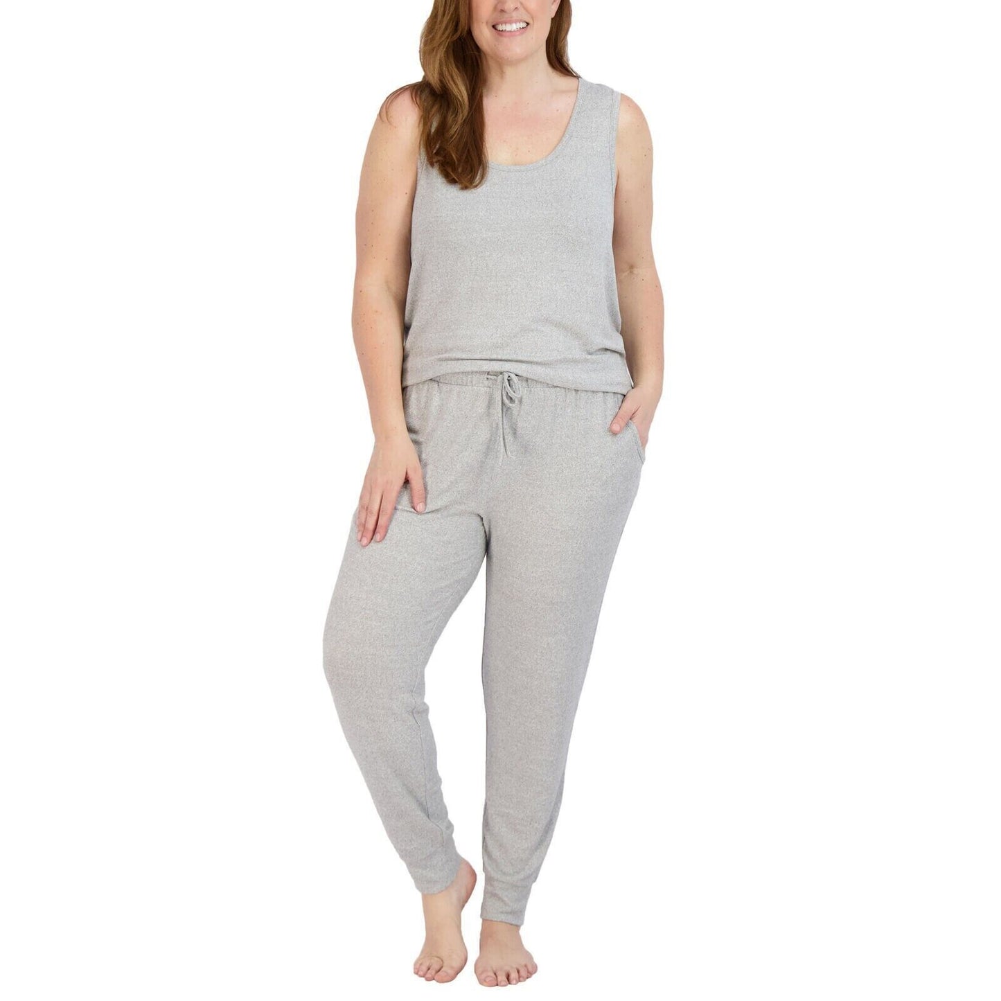 Live2Lounge Women's Pajama Set - 4 Piece Wrap Cardigan, T-Shirt, Tank Top, and Jogger Pants