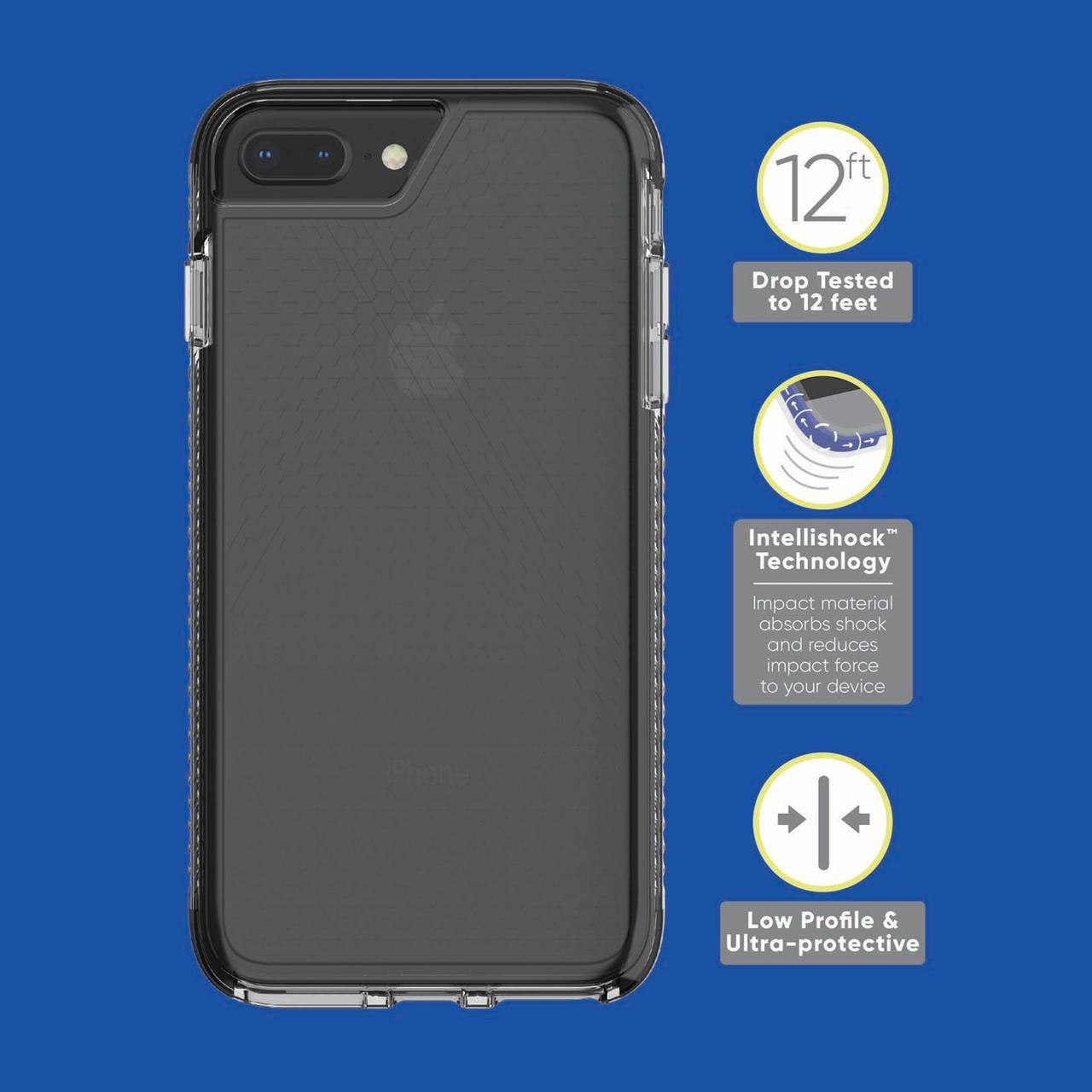 onn. Impact Case with Intellishock Technology for iPhone 6 Plus, 6s Plus, 7 Plus, 8 Plus