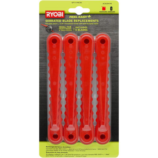 RYOBI AC053N1FB Replacement Blades for 3-in-1 for Fixed String Trimmer Head (4-Pack)